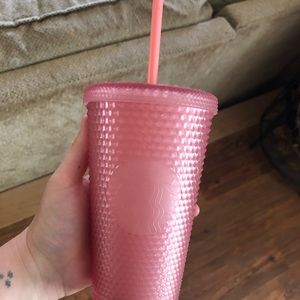 Coral studded grande Starbucks tumblr